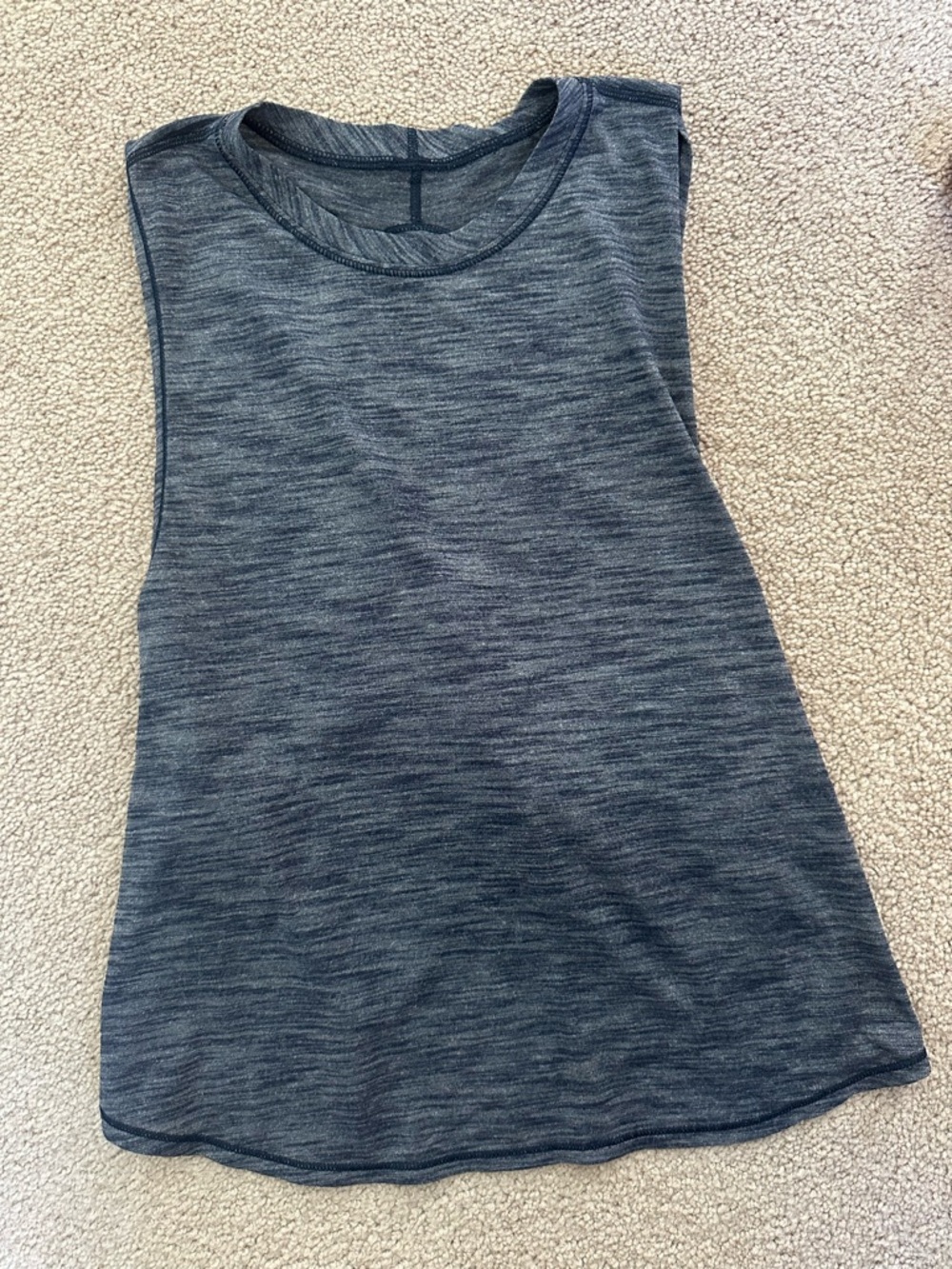 NWOT Lululemon Women's Heathered Navy Tank with Back Keyhole Opening